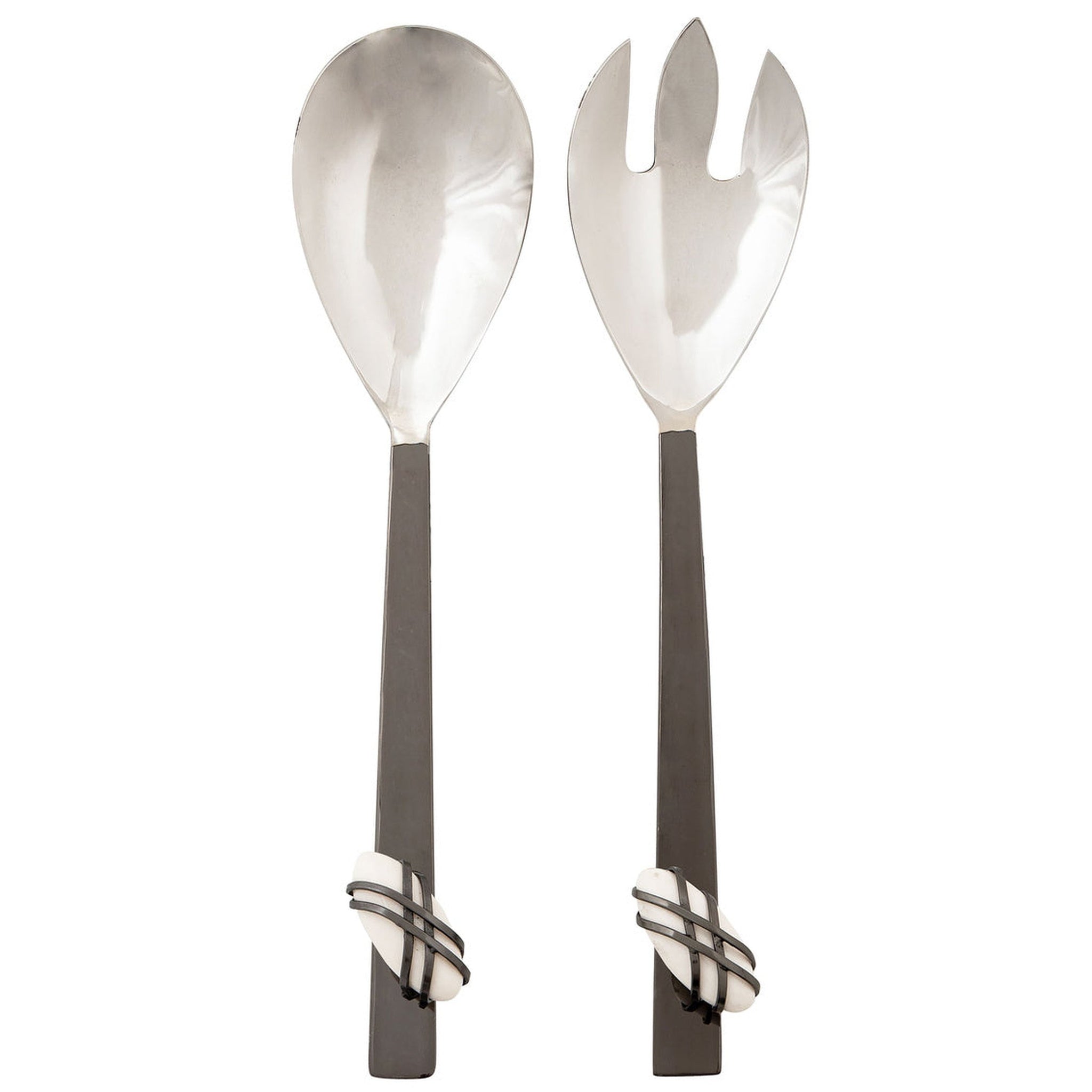 Midnight Pebble Salad Server Set – Godinger