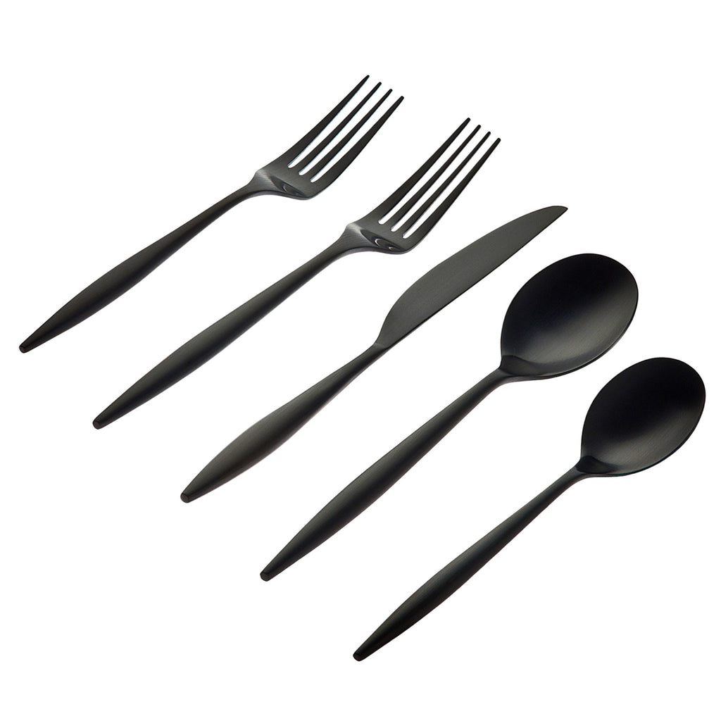 Milano Midnight 18/10 Stainless Steel 20 Piece Flatware Set, Service For 4 Godinger 18/10 Stainless Steel, 18/10 Stainless Steel Flatware, 20 Piece Set, All Flatware & Serveware, Flatware Set, Flatware Sets, Milano, Service For 4, Stainless Steel, Tableware