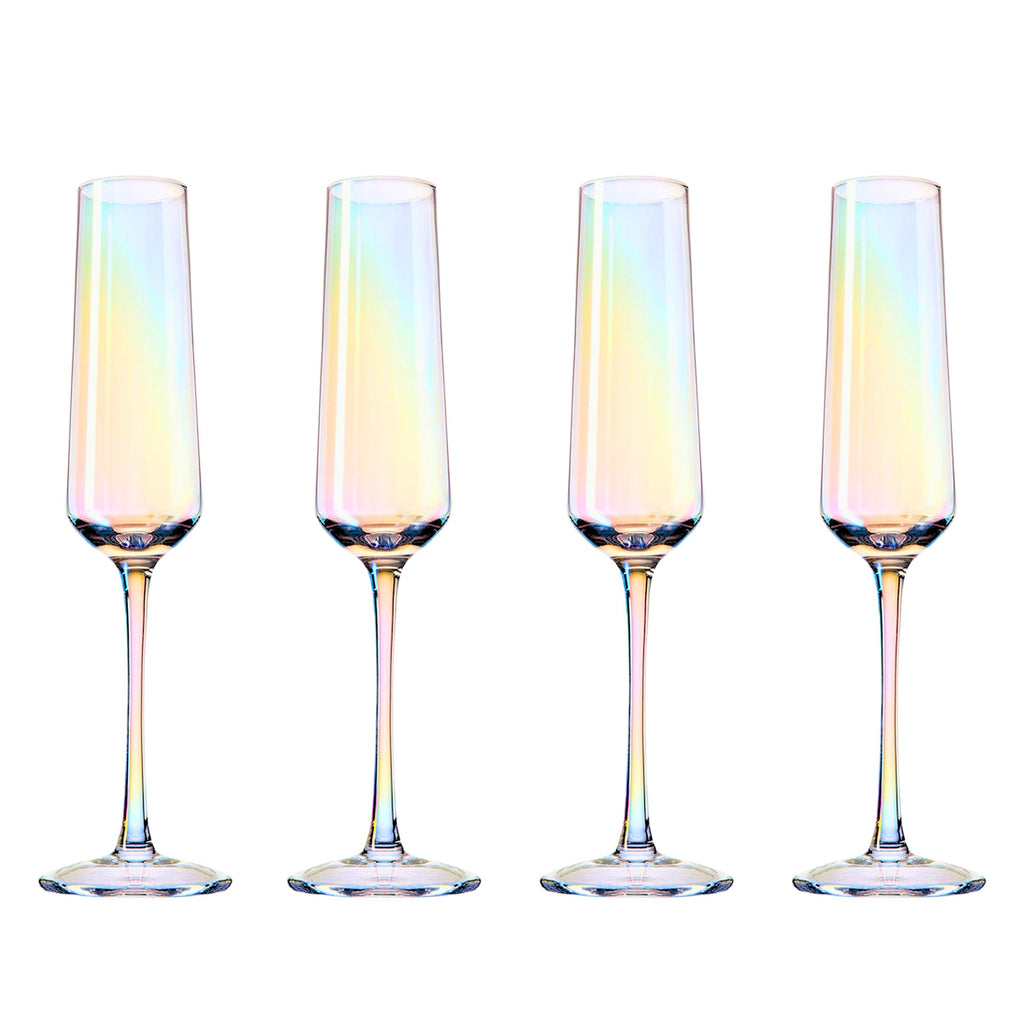 Monterey Champagne Flute, Set of 4 Godinger All Glassware, All Glassware & Barware, Iridescent, Monterey, Wine & Champagne