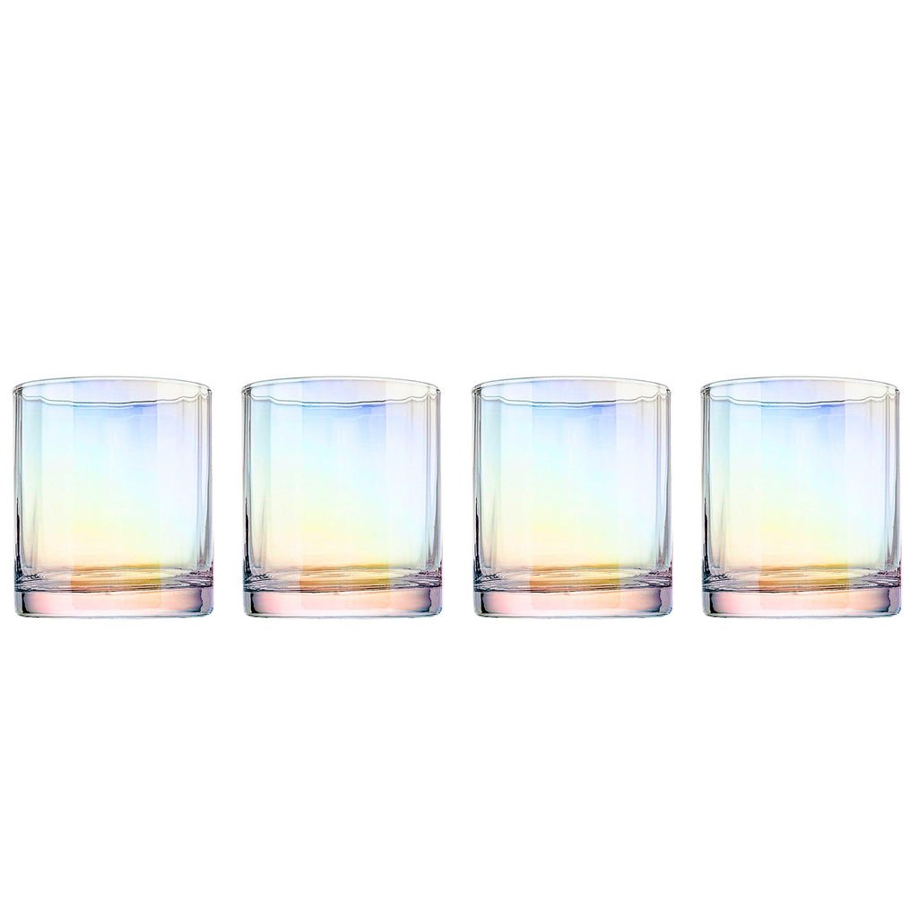 Monterey Double Old Fashion, Set of 4 Godinger All Barware, All Glassware, All Glassware & Barware, DOF, DOF & Highball, Glassware, Glassware & Barware, Iridescent, Monterey