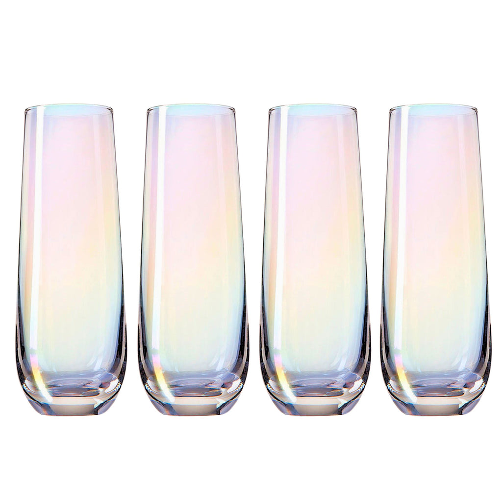 Monterey Stemless Flute, Set of 4 Godinger All Barware, All Glassware, All Glassware & Barware, Glassware, Glassware & Barware, Iridescent, Monterey, Stemless