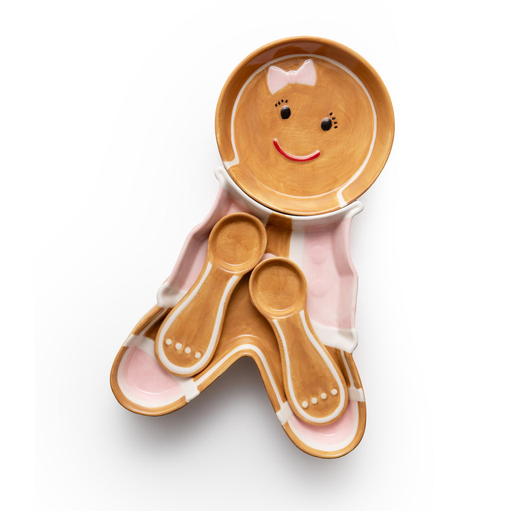 Mrs. Gingerbread Appetizer Server Godinger All Kitchen, Appetizer Server, Christmas, Gingerbread, Gingerbread Woman, Holiday, Serving, Serving Trays