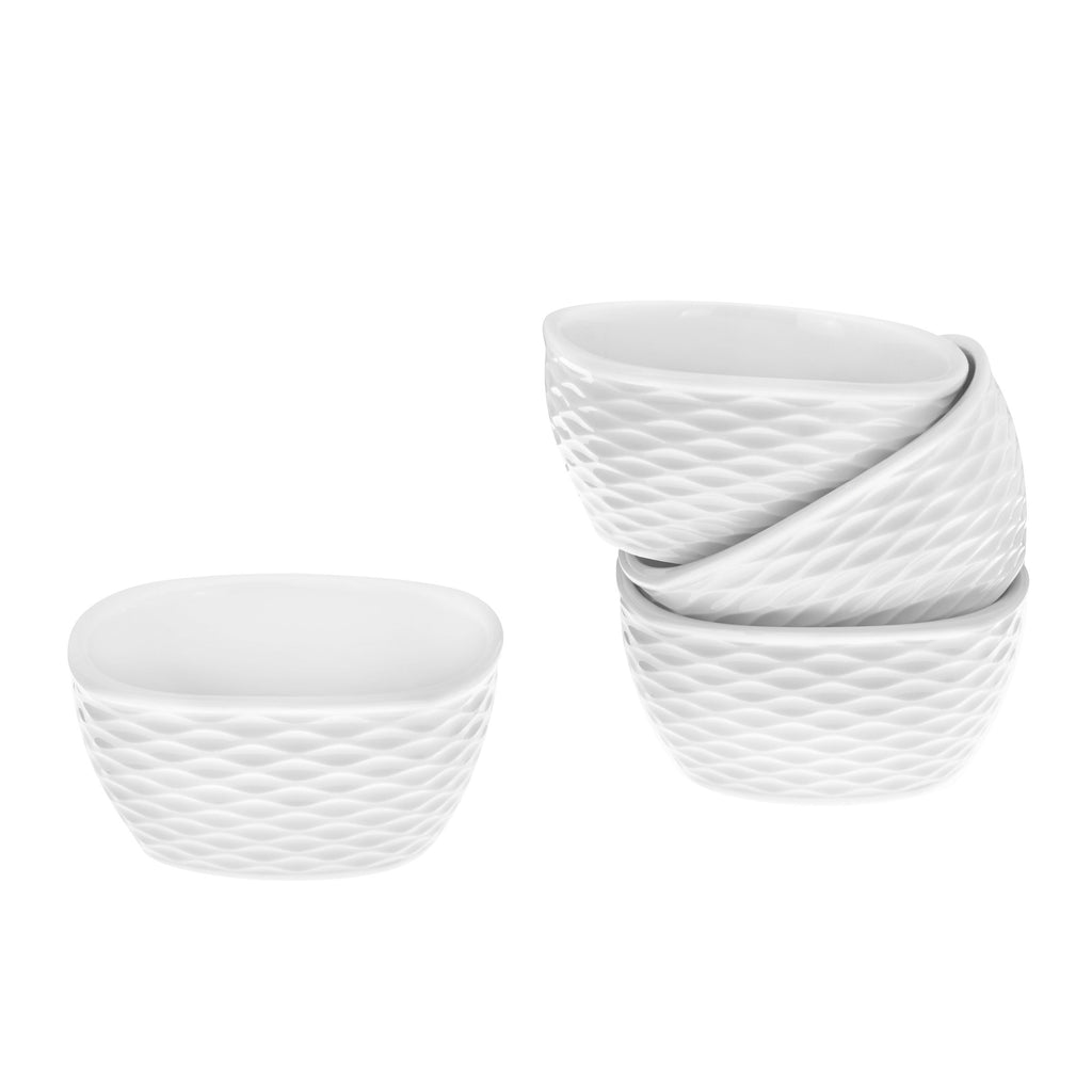 Munch Basketweave Ramekin, Set of 4 Godinger All Kitchen, Bakeware, Kitchen, Off White, Ramekin