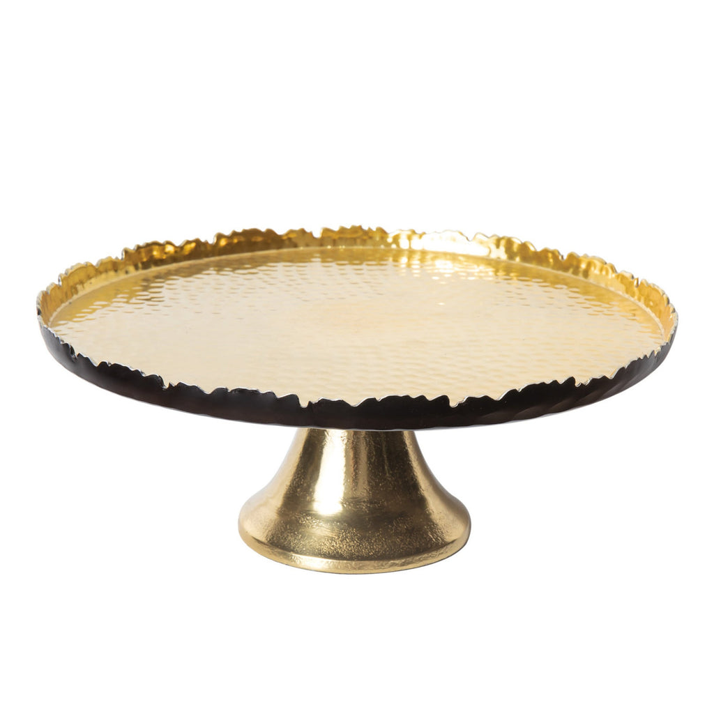 Munro Black and Gold Hammered Footed Cake Stand Godinger All Kitchen, Black, Black & Gold, Cake, Cake Stands, Clear, Gold, Gold Accent, Kitchen, Munro, Stands