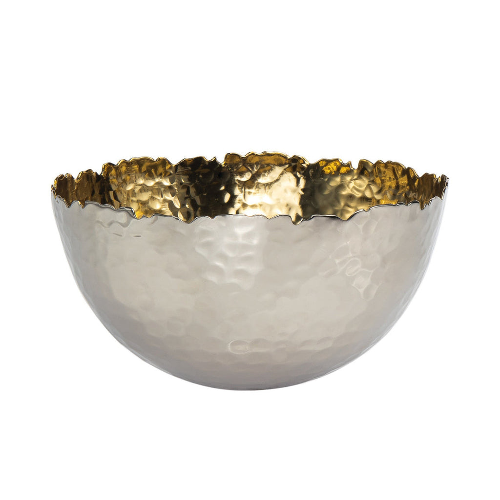 Munro Nickel & Gold Hammered Snack Bowl Godinger Gold, Munro, Nickel, Nickel & Gold, Salad Bowl, Serving, Serving Bowls