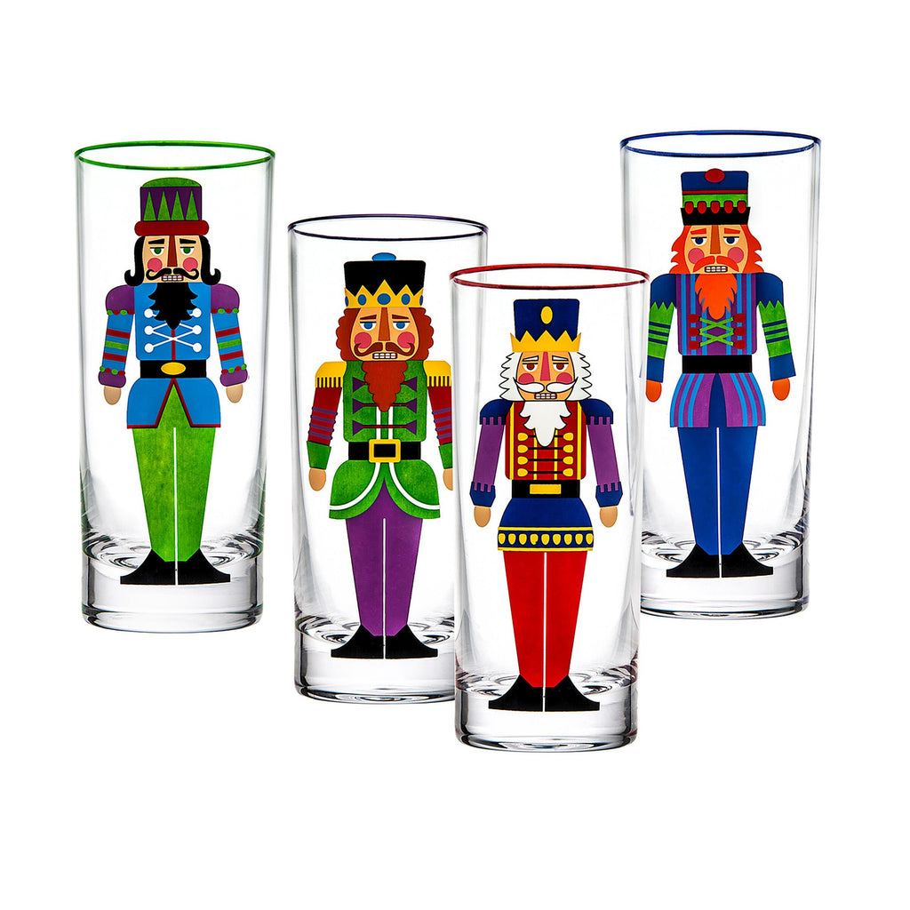 Nutcracker Highball, Set of 4 Godinger All Barware, All Glassware, All Glassware & Barware, Christmas, DOF & Highball, Highball, Highball Set, Holiday, Nutcracker, Nutcracker Highball