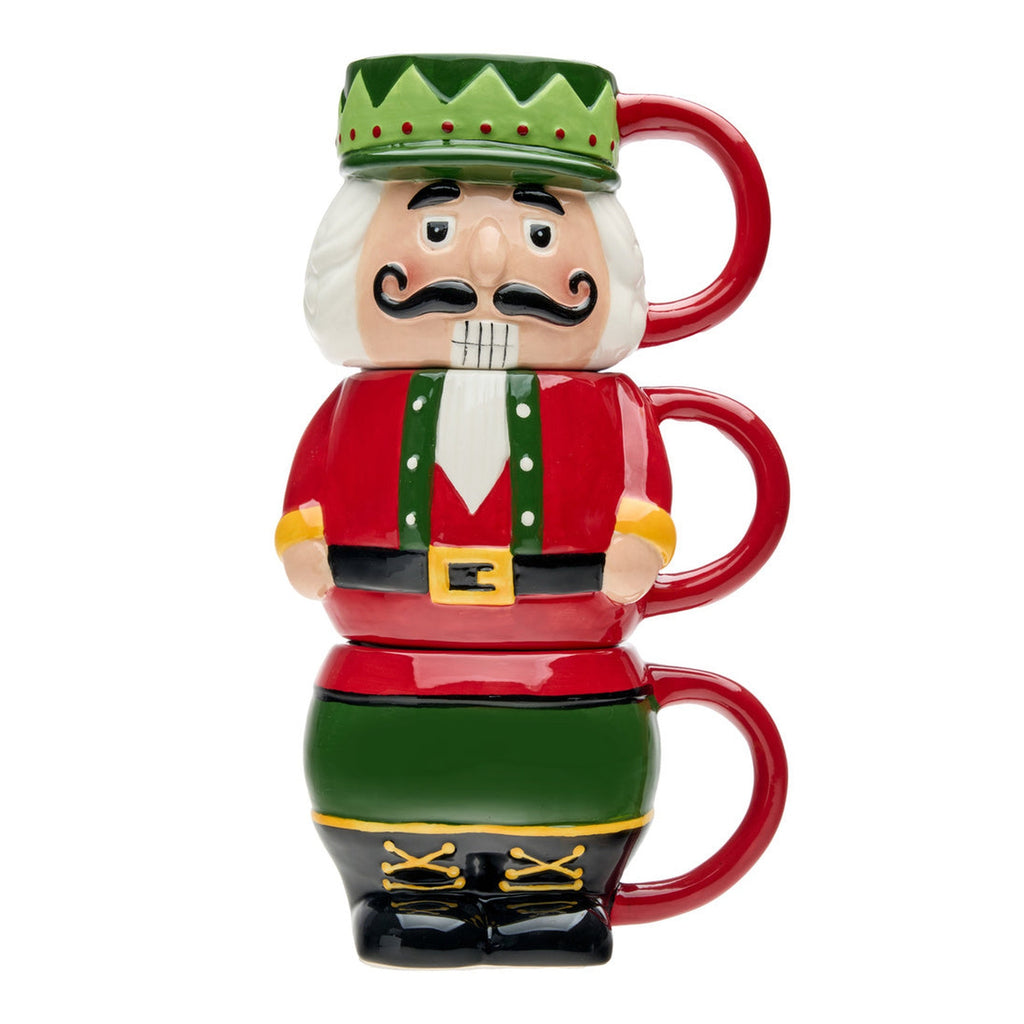 Nutcracker Stacking Mug Set Godinger Christmas, Coffee Mug, Holiday, Mug, Nutcracker