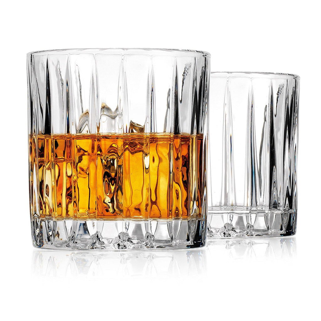 Parallels Double Old Fashion, Set of 6 Godinger All Glassware, All Glassware & Barware, Clear, Crystal, Cut Crystal, DOF, DOF & Highball, Double Old Fashion, Drinkware, Whiskey Glass