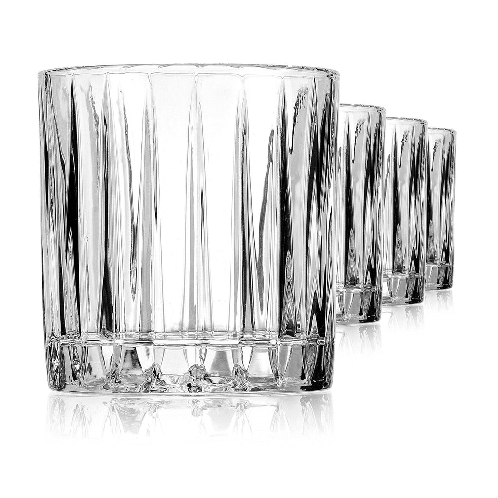 Parallels Double Old Fashion, Set of 6 Godinger All Glassware, All Glassware & Barware, Clear, Crystal, Cut Crystal, DOF, DOF & Highball, Double Old Fashion, Drinkware, Whiskey Glass