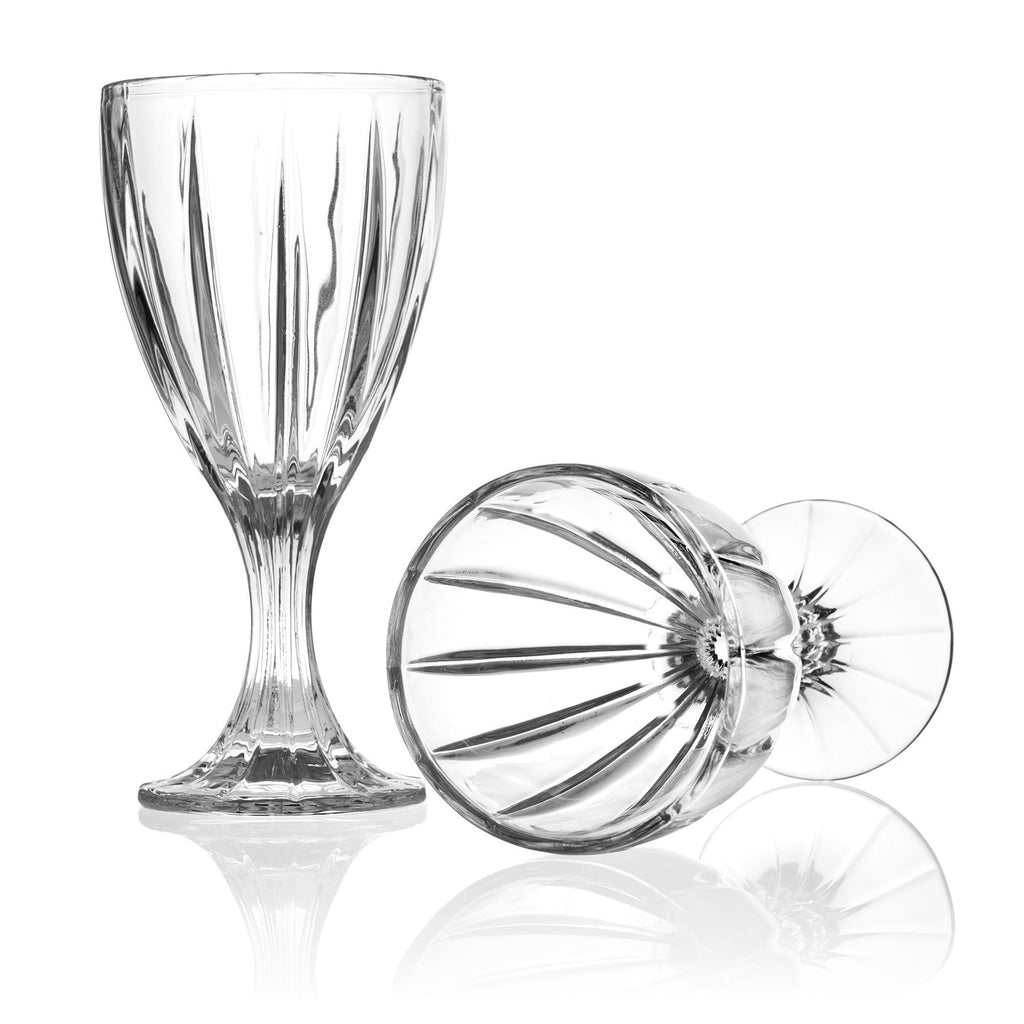 Parallels Goblet, Set of 4 Godinger All Glassware, All Glassware & Barware, Clear, Cut Crystal, Goblet, Parallels