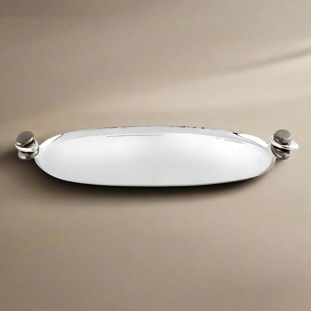 Pebble Gunmetal Oval Serving Tray Godinger All Kitchen, Gunmetal, Kitchen, Oval Serving Tray, Pebble, Pebble Gunmetal, Pebble Gunmetal Oval Serving Tray, Pebble Serving Tray, Serving Trays, Stainless, Stainless Steel