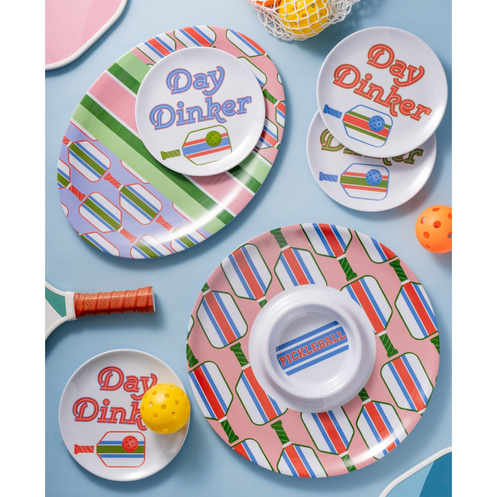 Pickle Ball Melamine Chip-n-Dip Godinger All Dining, Chip & Dip, Dining, Dinker, Melamine, Outdoor, Outdoor Dinnerware, Pickle Ball