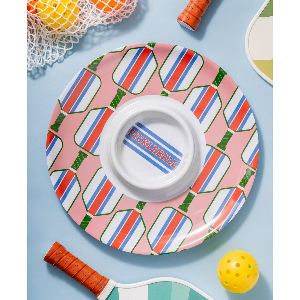 Pickle Ball Melamine Chip-n-Dip Godinger All Dining, Chip & Dip, Dining, Dinker, Melamine, Outdoor, Outdoor Dinnerware, Pickle Ball