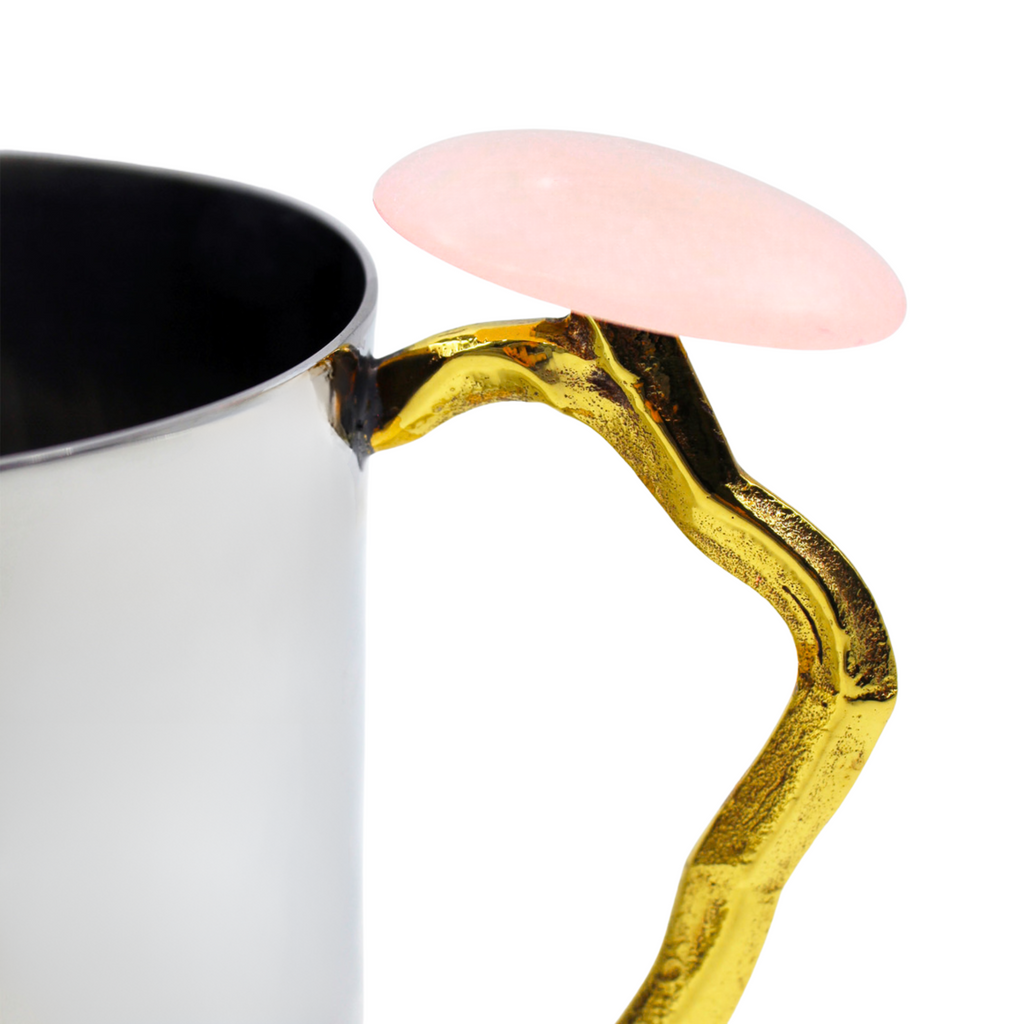 Pink Resin Wash Cup Godinger All Judaica, Gold Accent, Judaica, Pink, Resin, Stainless, Stainless Steel, Wash, Wash Cup, Wash Cups