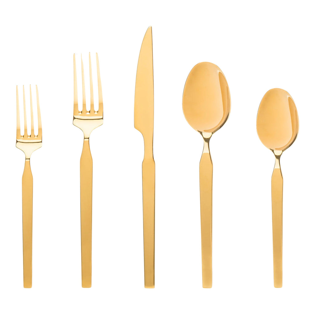 Podium Mirrored Gold 18/10 Stainless Steel 20 Piece Flatware Set, Service For 4 Godinger 18/10 Stainless Steel, 18/10 Stainless Steel Flatware, 20 Piece Set, All Flatware & Serveware, Flatware Set, Flatware Sets, Podium, Service For 4, Stainless Steel, Tableware