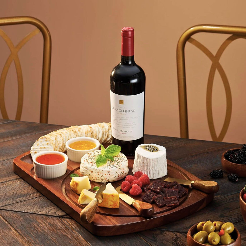 Prairie Farms 7 Piece Cheese Board Set Godinger Acacia Wood, Acrylic, All Kitchen, Brown, Cheese Board, Cheese Tools, Clear, Prairie Farms, Prairie Farms 7 Piece Cheese Board Set, Serving, Serving & Cheese Boards, Serving Board, Serving Platter, White, Wood