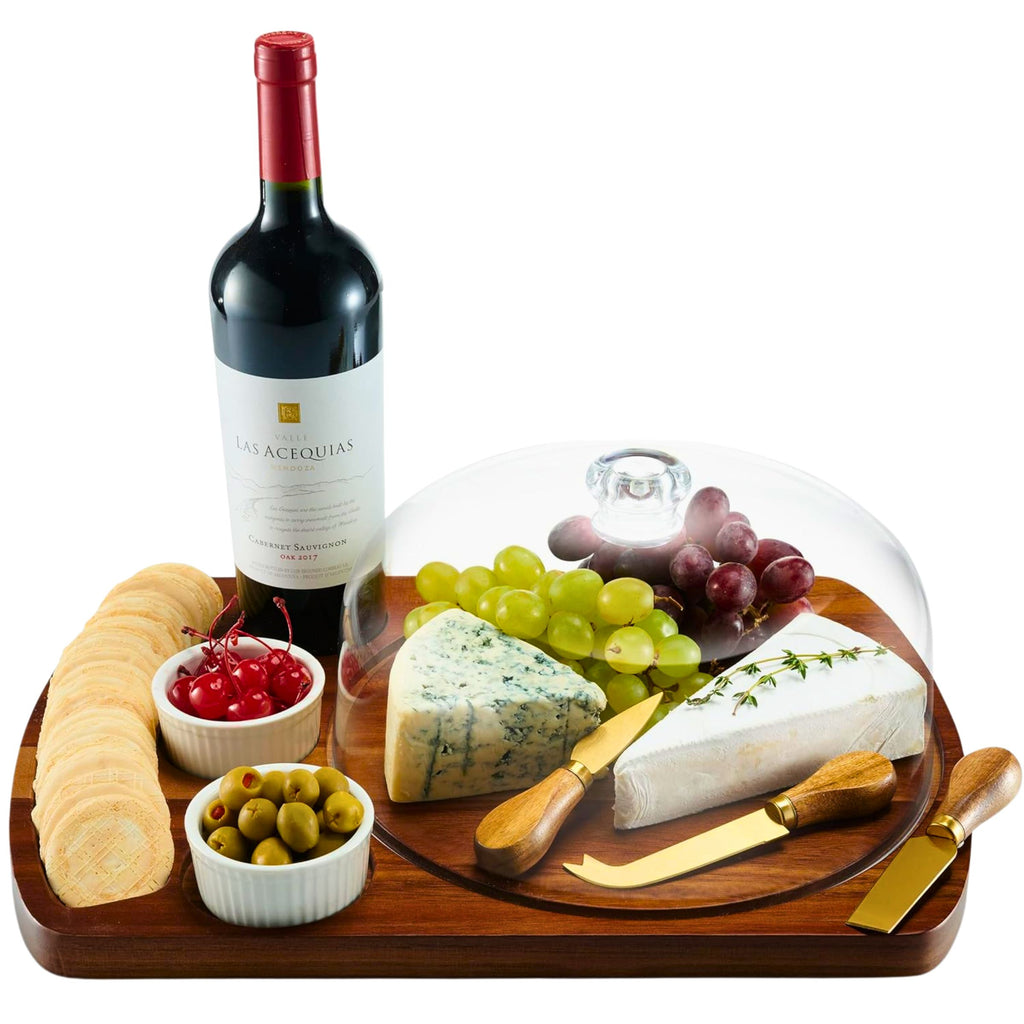 Prairie Farms 7 Piece Cheese Board Set Godinger Acacia Wood, Acrylic, All Kitchen, Brown, Cheese Board, Cheese Tools, Clear, Prairie Farms, Prairie Farms 7 Piece Cheese Board Set, Serving, Serving & Cheese Boards, Serving Board, Serving Platter, White, Wood