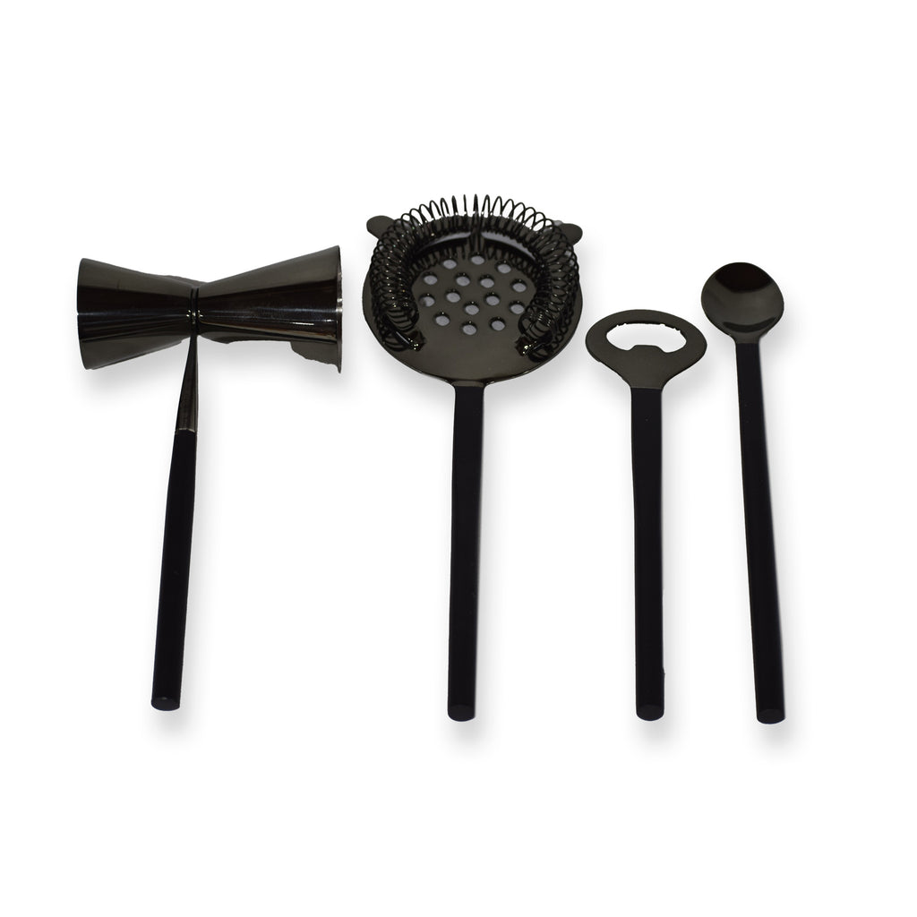Raven Matte Black 4 Piece Bar Tool Set Godinger All Barware, All Glassware & Barware, Bar Tool Set, Bar Tools, Barware, Barware Tools, Black, Glassware & Barware, Matte Black, Raven, Raven 4 Piece Bar Tool Set Godinger