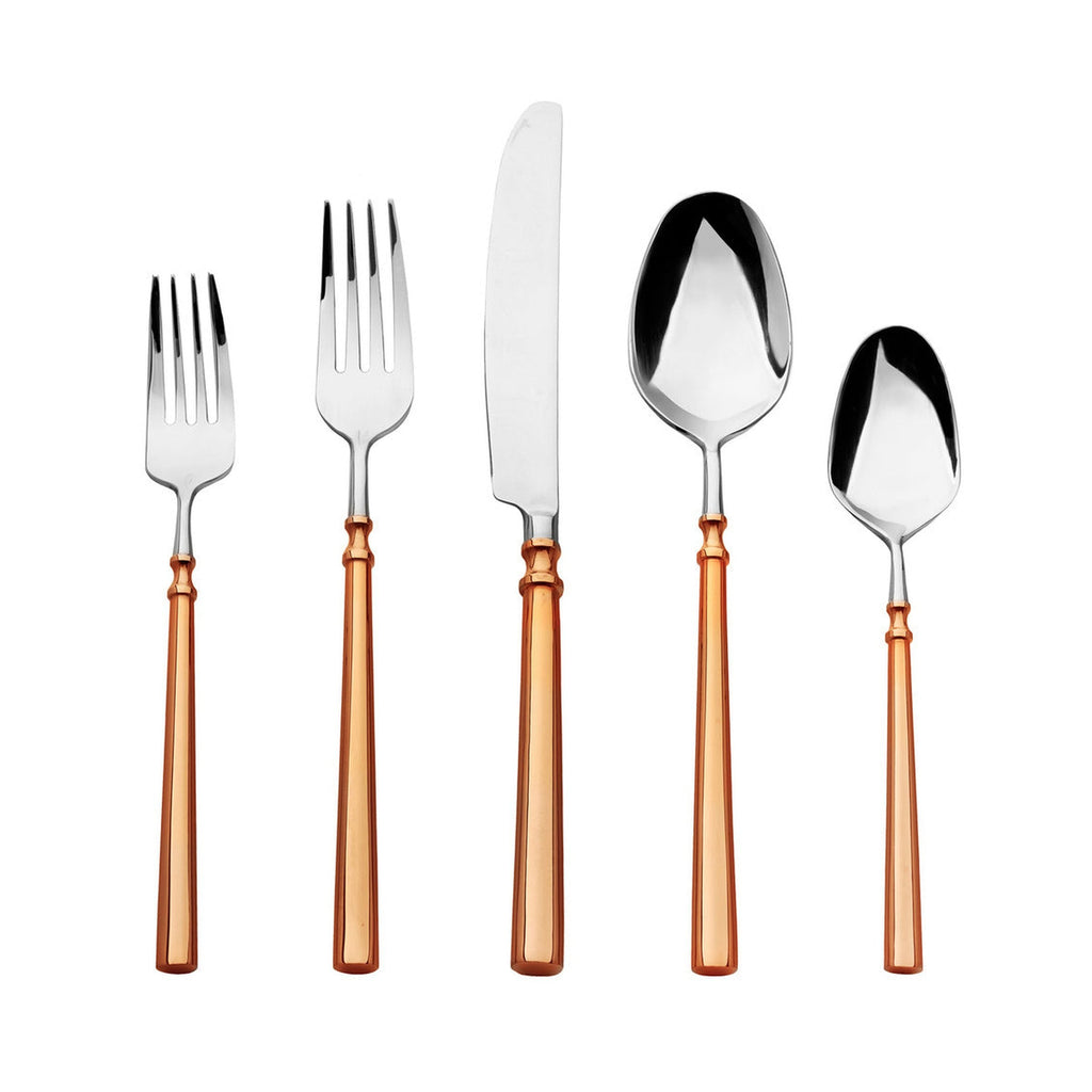 Regal Copper Handle 18/10 Stainless Steel 20 Piece Flatware Set, Service For 4 Godinger 18/0 Stainless Steel, 18/0 Stainless Steel Flatware, 20 Piece Set, All Flatware & Serveware, Copper, Flatware Sets, Regal, Service For 4, Stainless Steel, Tableware