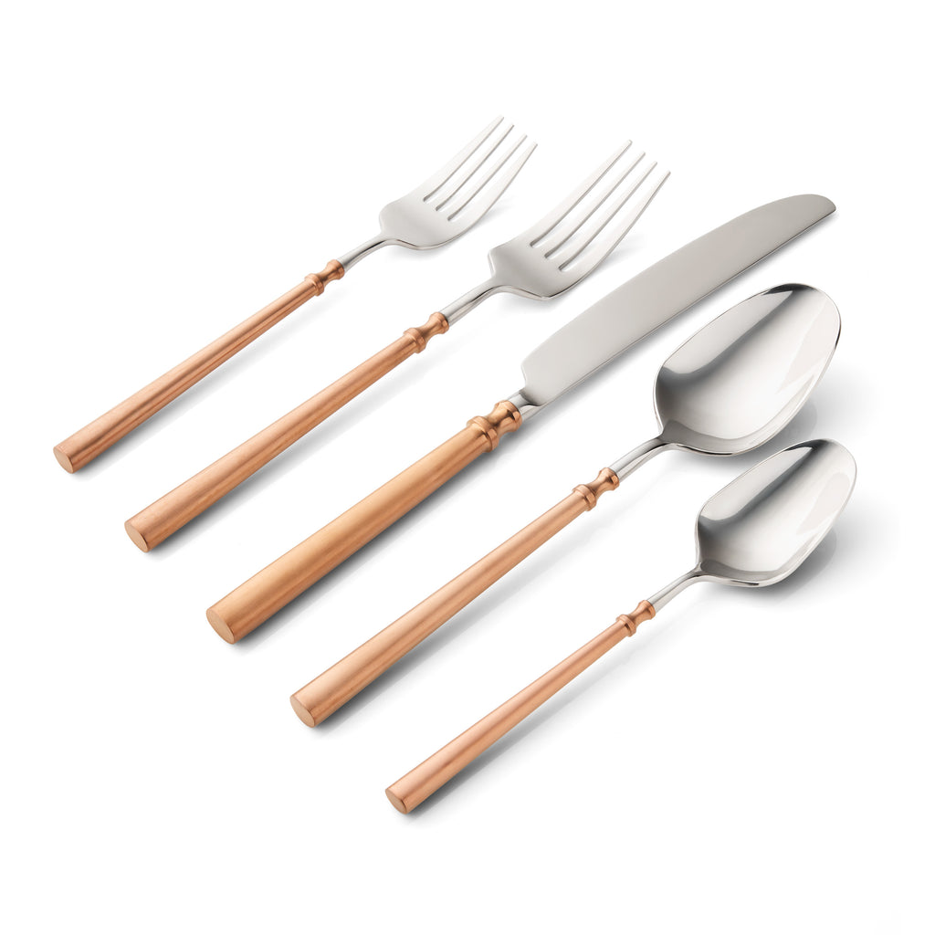 Regal Copper Handle 18/10 Stainless Steel 20 Piece Flatware Set, Service For 4 Godinger 18/0 Stainless Steel, 18/0 Stainless Steel Flatware, 20 Piece Set, All Flatware & Serveware, Copper, Flatware Sets, Regal, Service For 4, Stainless Steel, Tableware
