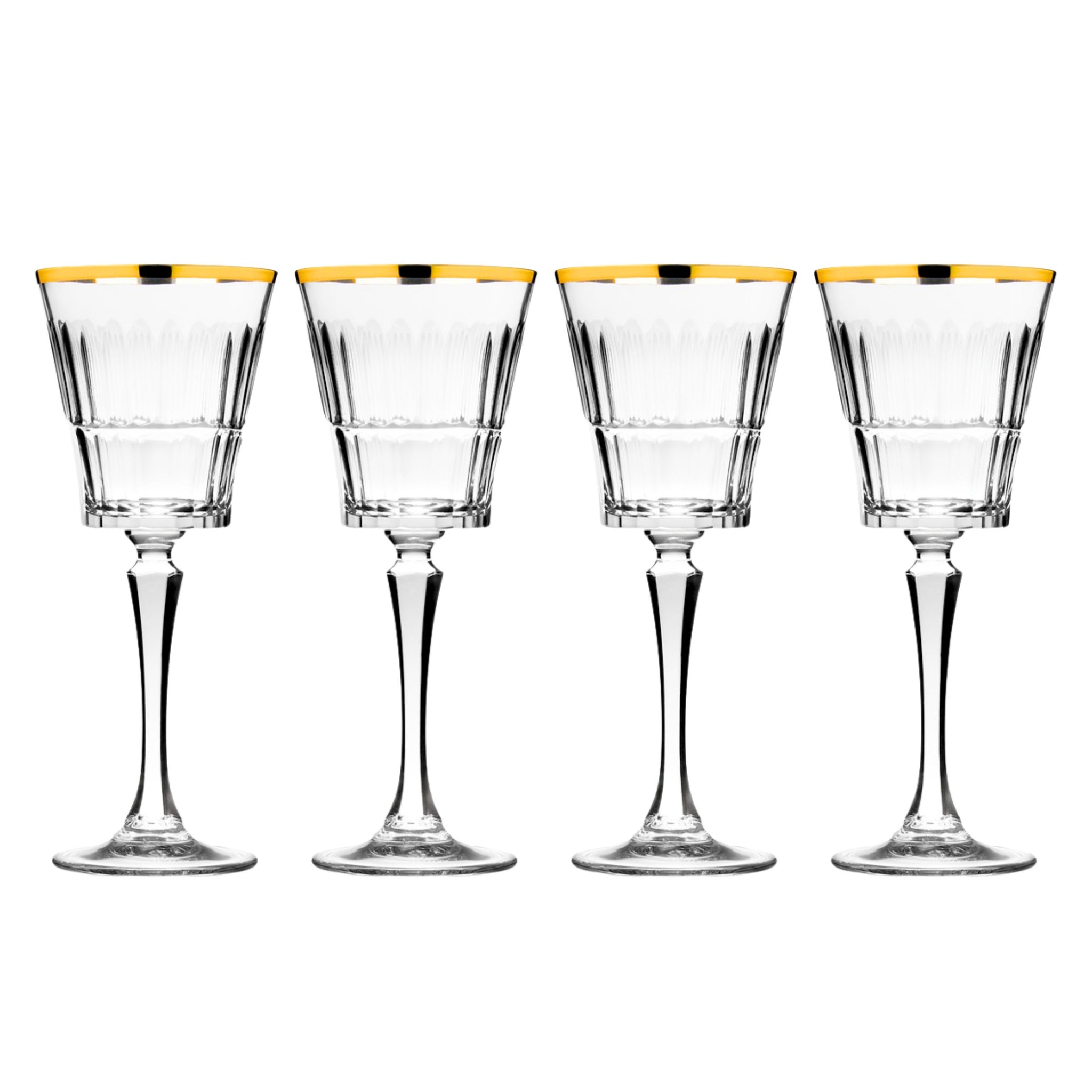 Regent Crystal Gold Rim White Wine. Set of 4