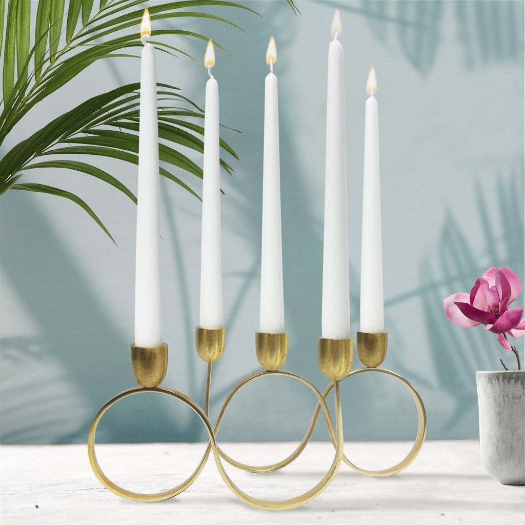 Ribbon Gold Tapered Candle Holder Godinger All Decor, Candles & Candleholders, Decor, Gold, Tapered, Tapered Candle Holder