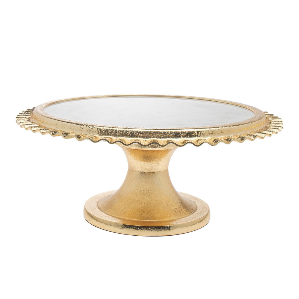 Ripple Gold Footed Cake Stand Godinger All Kitchen, Cake, Cake Stands, Gold, Gold Accent, Kitchen, Marble, Stands, White Marble