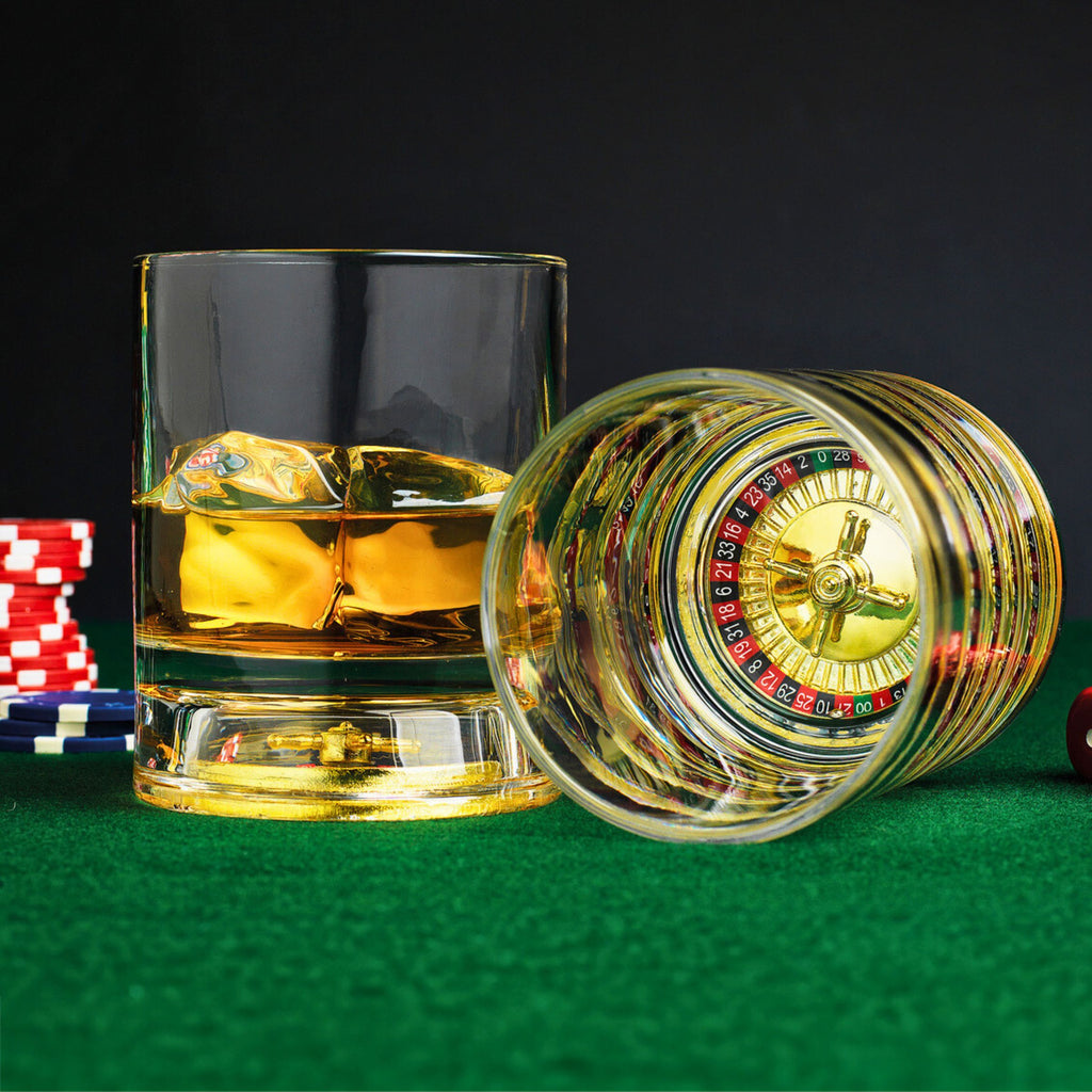 Roulette Double Old Fashion, Set of 2 Godinger All Barware, All Glassware, All Glassware & Barware, Barware, DOF, DOF & Highball, Double Old Fashion, Double Old Fashion Set, Glassware, Glassware & Barware, Roulette, Roulette Wheel