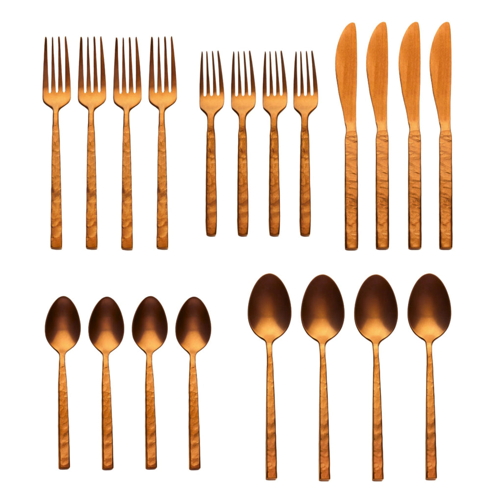 Rustic Mirrored Copper 18/10 Stainless Steel 20 Piece Flatware Set, Service For 4 Godinger 18/10 Stainless Steel, 18/10 Stainless Steel Flatware, 20 Piece Set, All Flatware & Serveware, Copper, Flatware Set, Flatware Sets, Rustic, Service For 4, Stainless Steel, Tableware