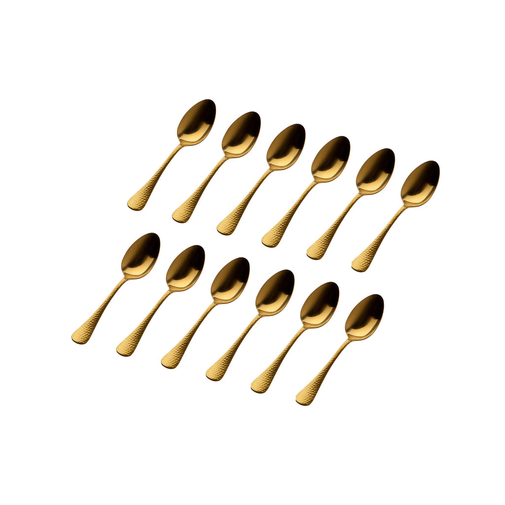 Salem Matte Gold 18/0 Stainless Steel Teaspoon, Set of 12 Godinger 18/0 Stainless Steel, 18/0 Stainless Steel Flatware, All Flatware & Serveware, Flatware Set, Flatware Sets, Matte, Matte Gold, Salem, Stainless Steel, Tableware