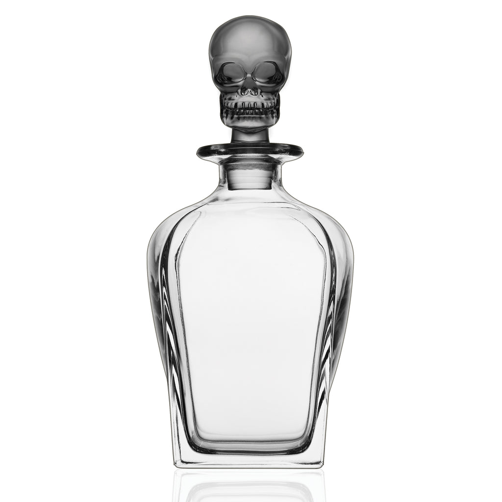 Skull Smoked Whiskey Decanter Godinger All Glassware, All Glassware & Barware, Clear, Decanter, Decanter & Decanter Sets, Grey, Halloween, Halloween Party, Skull, Skull Decanter, Skull Glassware, Whiskey Decanter