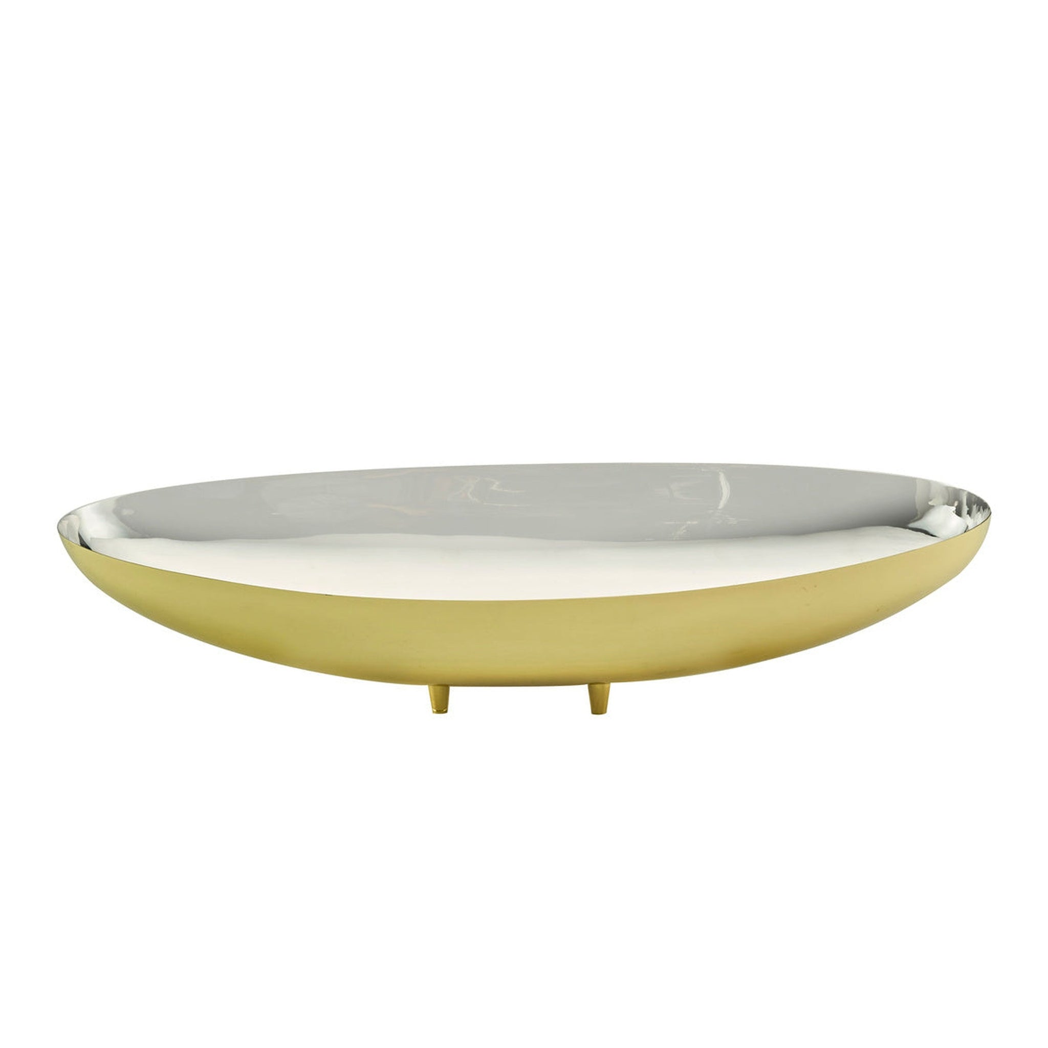 Stainless Gold Oval Serving Bowl – Godinger - Main Image