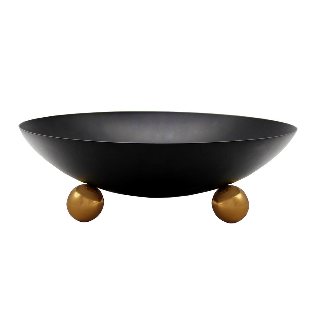 Temari Black Footed Salad Bowl Godinger All Kitchen, Black, Black & Gold, Footed, Kitchen, Salad, Salad Bowl, Serving, Serving Bowls, Stainless Steel, Temari