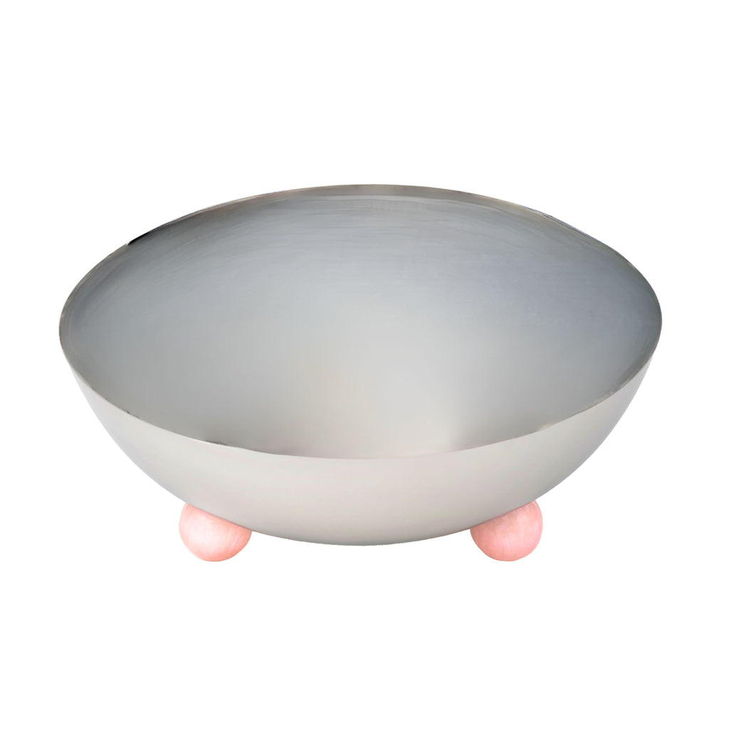 Temari Light Pink Footed Salad Serving Bowl Godinger All Kitchen, Footed, Kitchen, Light Pink, Pink, Serving, Serving Bowls, Stainless, Stainless Steel, Temari