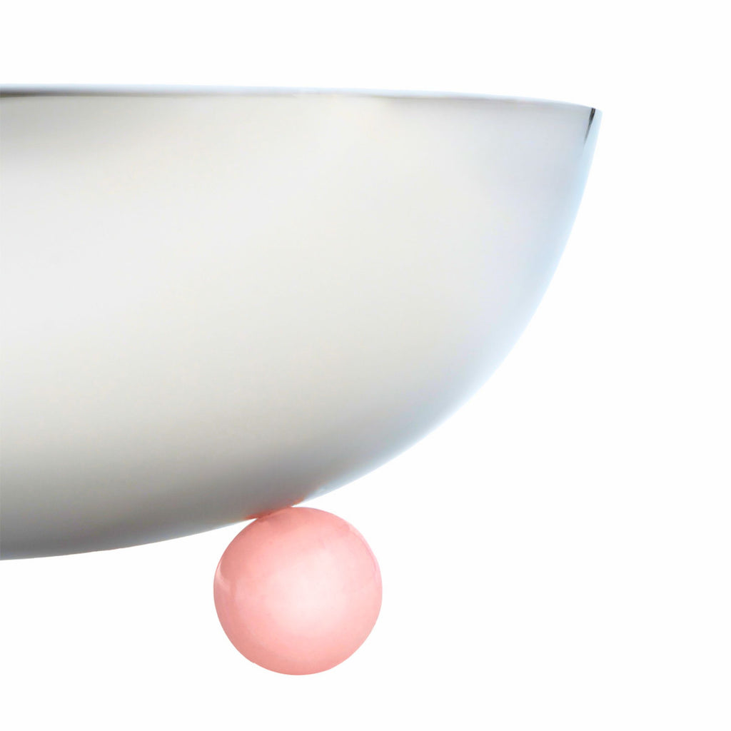 Temari Light Pink Footed Salad Serving Bowl Godinger All Kitchen, Footed, Kitchen, Light Pink, Pink, Serving, Serving Bowls, Stainless, Stainless Steel, Temari