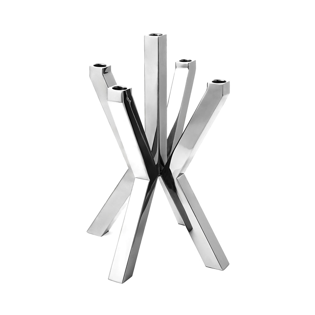 Thea 5 Light Candelabra Godinger All Decor, Candles & Candleholders, Decor, Stainless, Stainless Steel, Tapered, Tapered Candle Holder