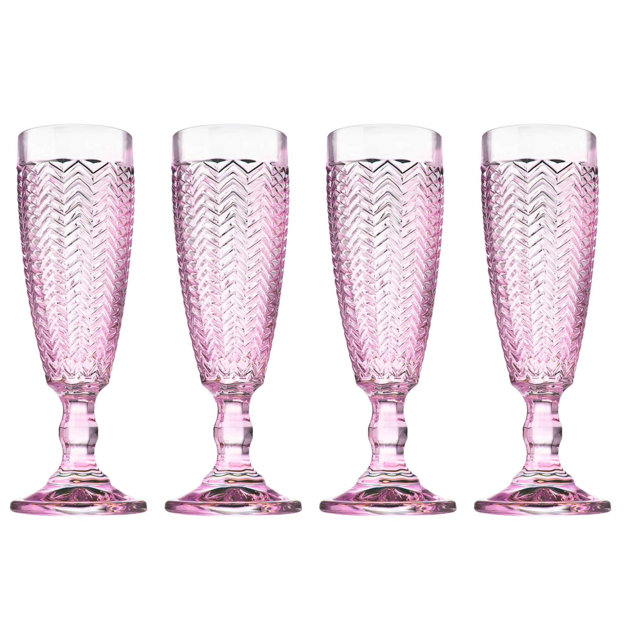 Twill Pink Flute, Set of 4 – Godinger display picture 1