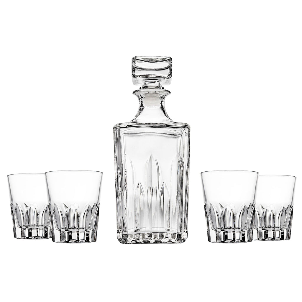 Union Square 5 Piece Whiskey Decanter Set Godinger All Barware, All Glassware, All Glassware & Barware, Clear, Decanter, Decanter & Decanter Sets, Decanter Sets, Union Square, Union Square 5 Piece Whiskey Decanter Set, Whiskey Decanter