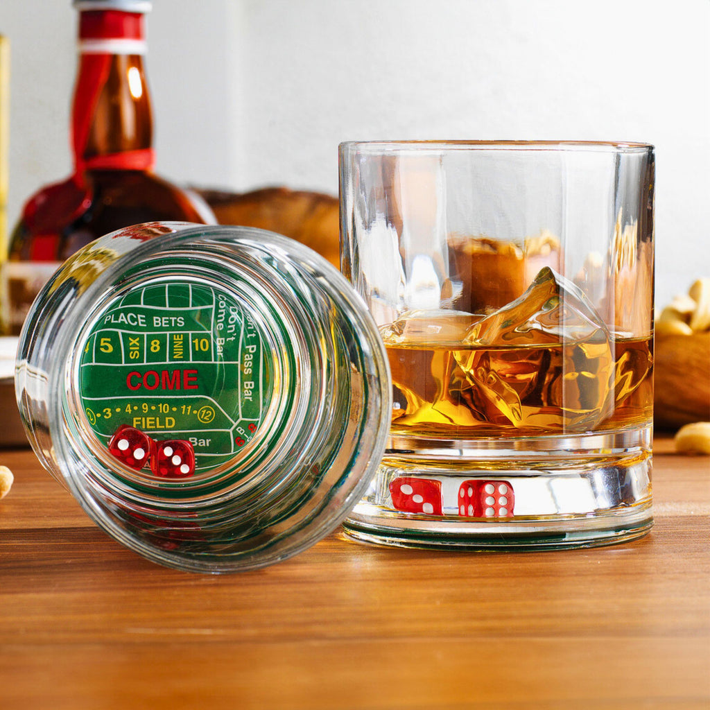 Craps Shoot Double Old Fashion, Set of 2 Godinger All Barware, All Glassware, All Glassware & Barware, Craps Game, Craps Table, Dice, DOF, DOF & Highball, Double Old Fashion, Glassware, Glassware & Barware