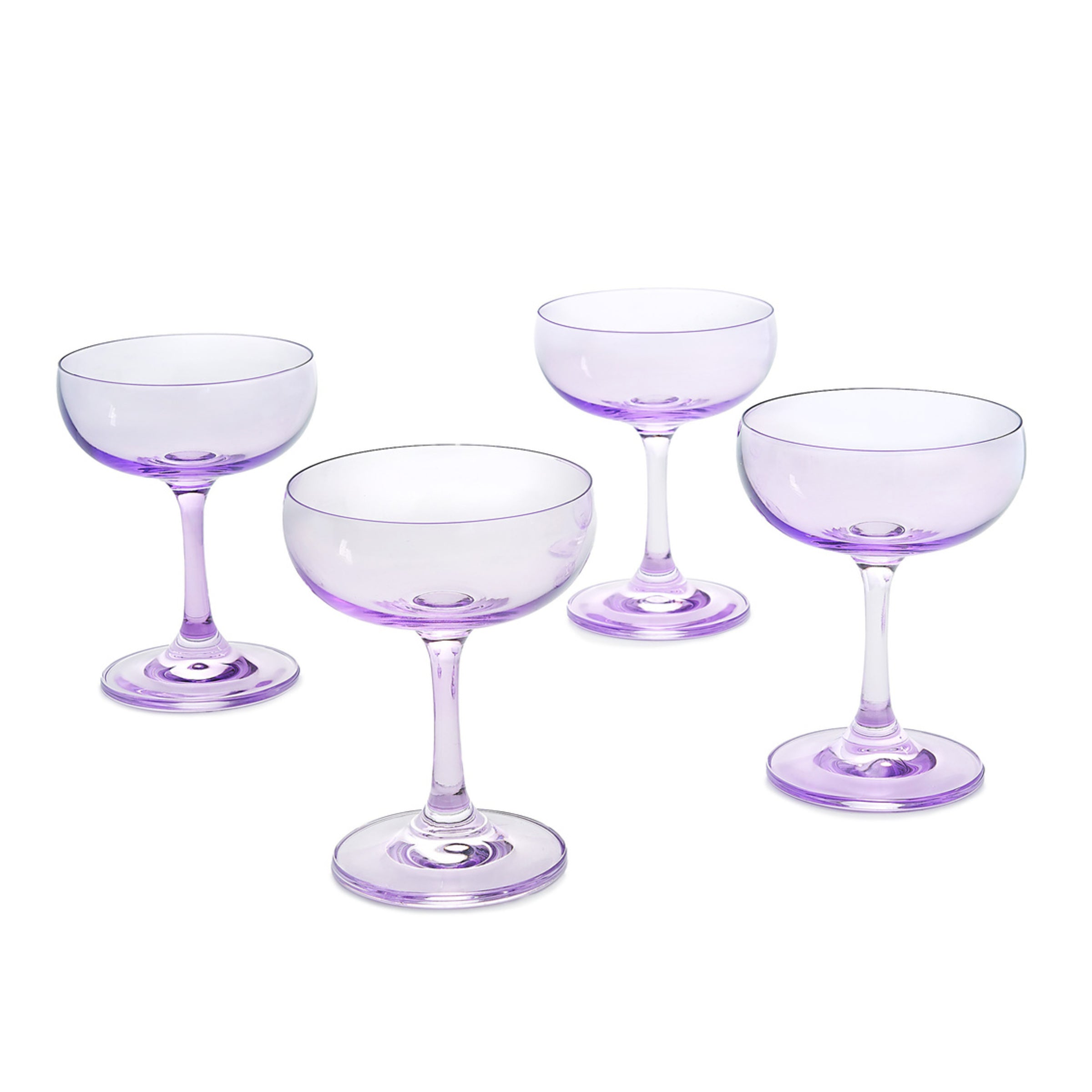 Veneto Amethyst Champagne Coupe, Set of 4