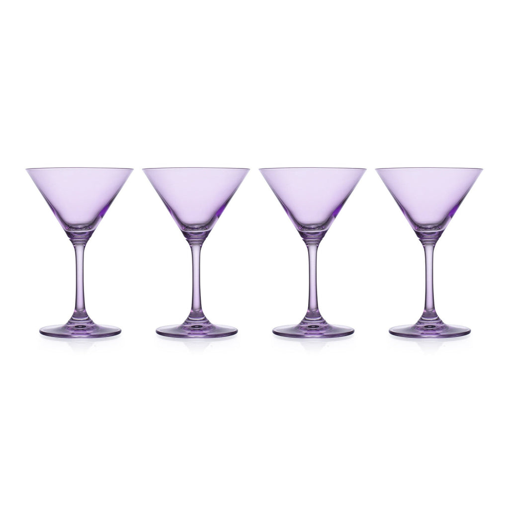 Veneto Amethyst Martini, Set of 4 Godinger All Barware, All Glassware, All Glassware & Barware, Light Purple, Martini, Martini & Coupes, Purple, Veneto
