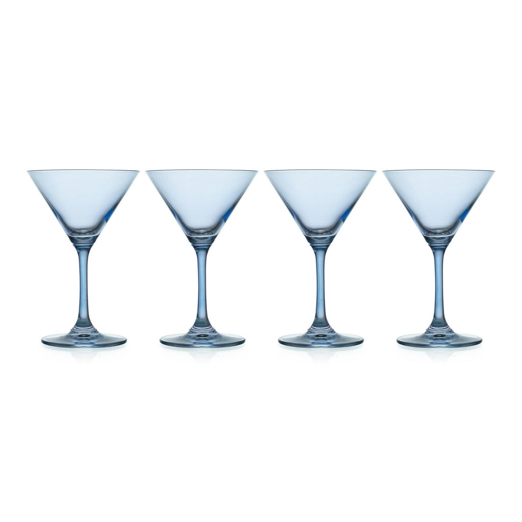 Veneto Frost Martini, Set of 4 Godinger All Barware, All Glassware, All Glassware & Barware, Blue, Light Blue, Martini, Martini & Coupes, Veneto