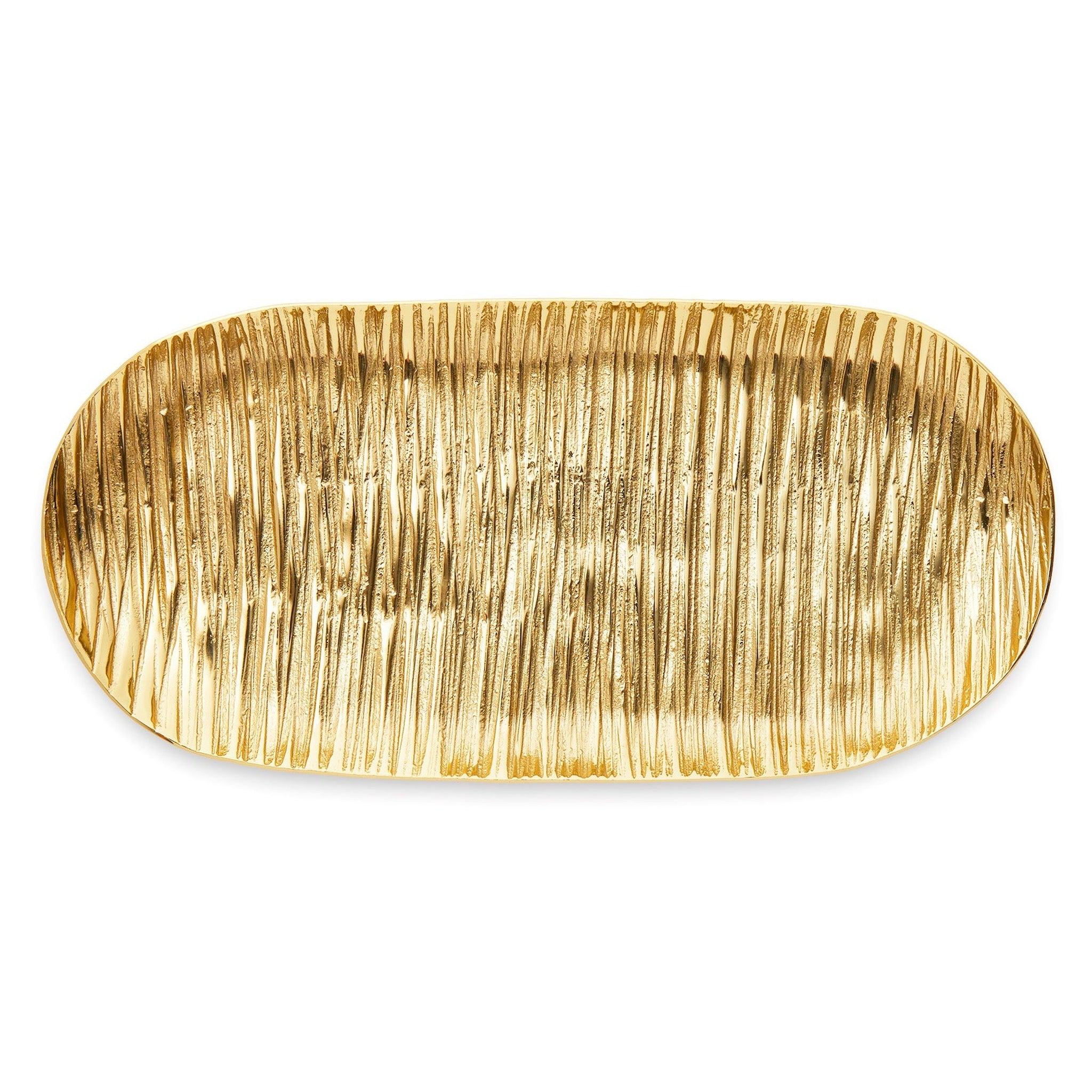 Wadi Gold Textured Oval Tray – Godinger