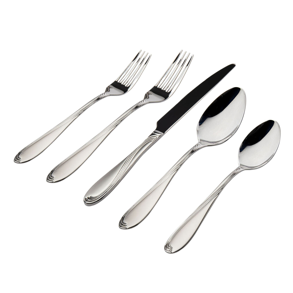 Wave Sandblasted 18/0 Stainless Steel 20 Piece Flatware Set, Service For 4 Godinger 18/0 Stainless Steel, 18/0 Stainless Steel Flatware, 20 Piece Set, All Flatware & Serveware, Flatware Sets, Service For 4, Stainless Steel, Tableware, Wave