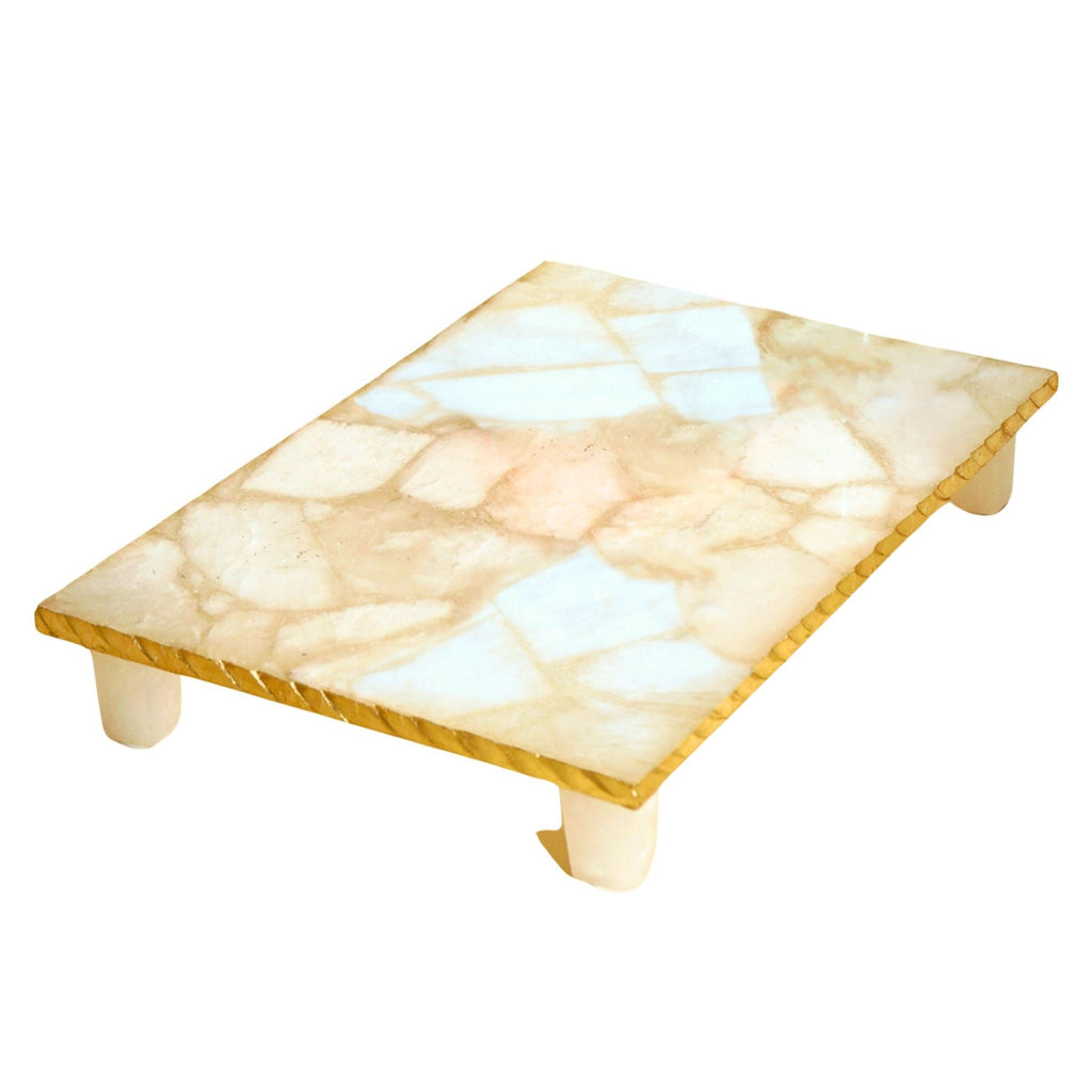 White Quartz Gold Edge Raised Challah Board Godinger Acacia Wood, All Judaica, Challah Board, Challah Boards, Gold, Gold Edge, Judaica, Marble, Quartz, White & Gold, White Quartz