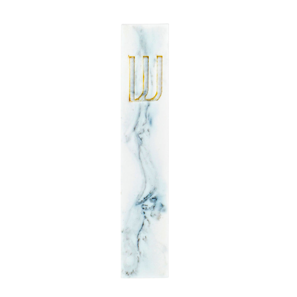 White Resin Mezuzah Godinger All Judaica, Judaica, Mezuzah, Resin, Resin Mezuzah, Shin, White