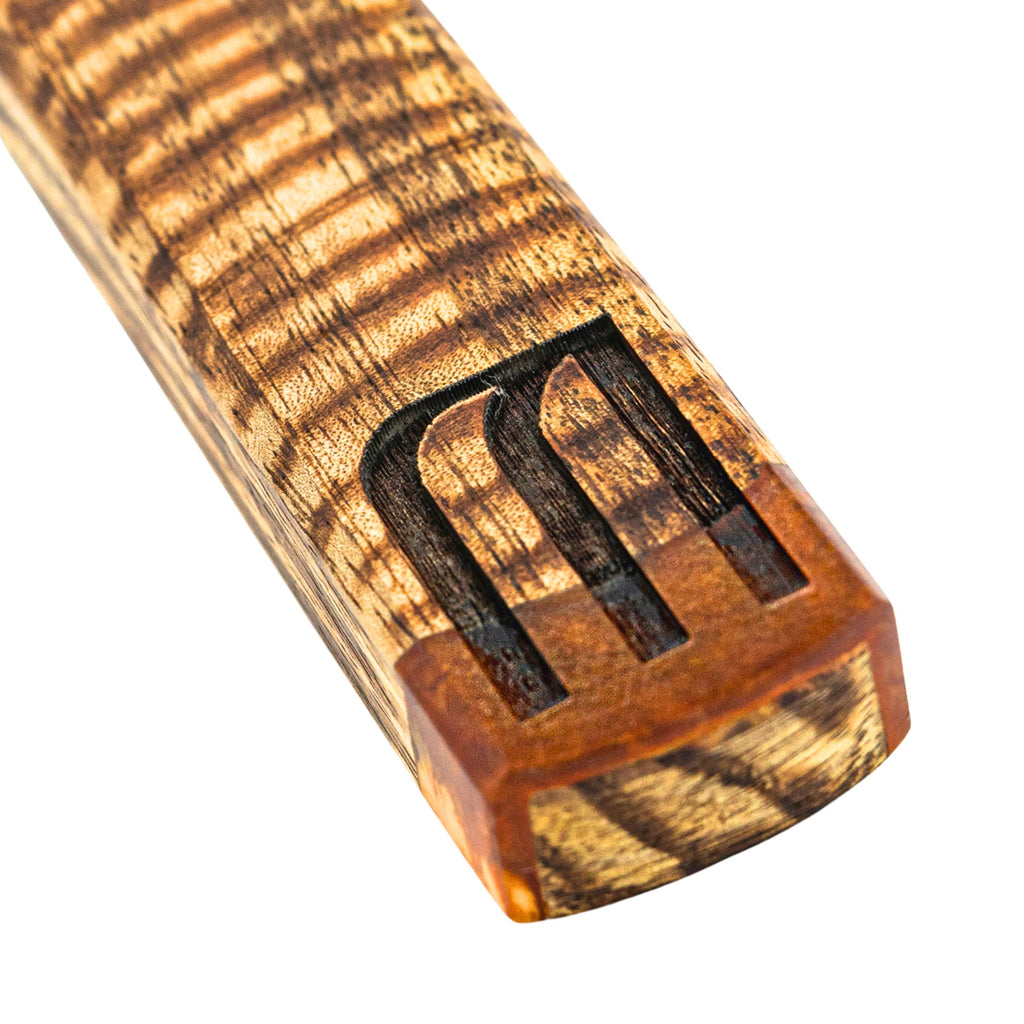 Wood & Resin Mezuzah Godinger Acacia Wood, All Judaica, Brown, Judaica, Mezuzah, Natural, Resin, Resin Mezuzah, Shin