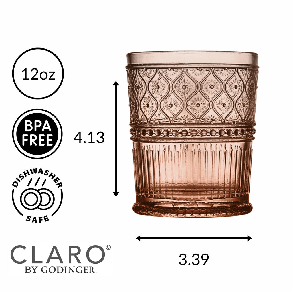 Claro Spice Double Old Fashion, Set of 4 Godinger All Barware, All Glassware, All Glassware & Barware, Claro, Claro Double Old Fashion, Claro Spice, DOF, DOF & Highball, Double Old Fashion, Glassware, Spice