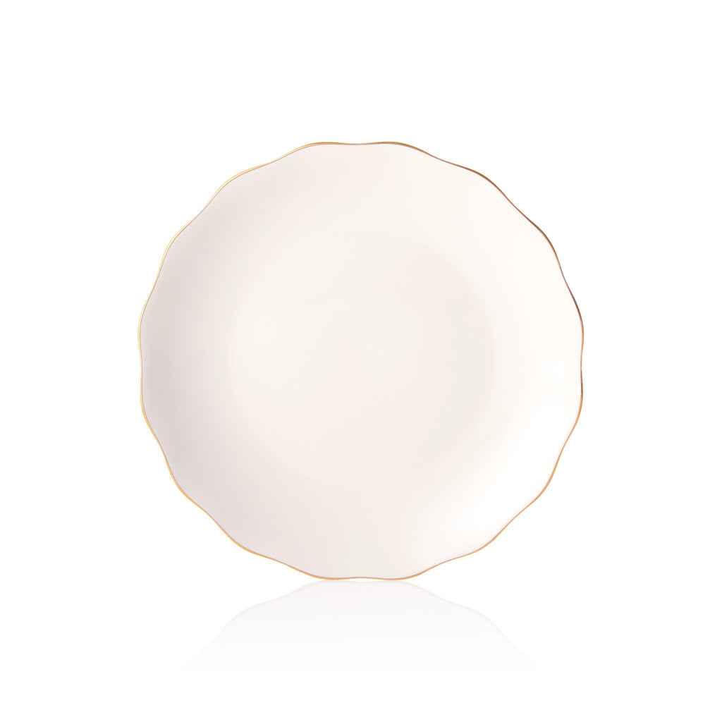 Gilded Edge Scalloped Appetizer Plate Godinger 