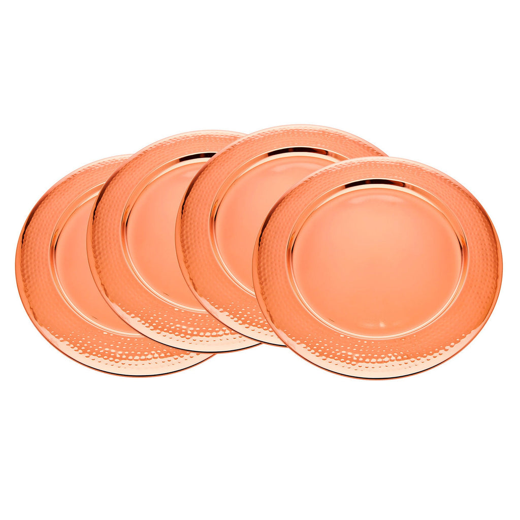 Hammered Copper Charger Plate, Set of 4 godinger